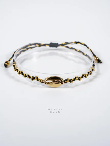 Cowrie Pointed Handmade Bracelet Nocturnal Black - Wholesale Charm Bracelet | Handmade Jewelry