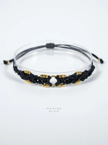 Jardin Flower Circle Handmade Bracelet Nocturnal Black - Wholesale Beaded Bracelet | Handmade Jewelry