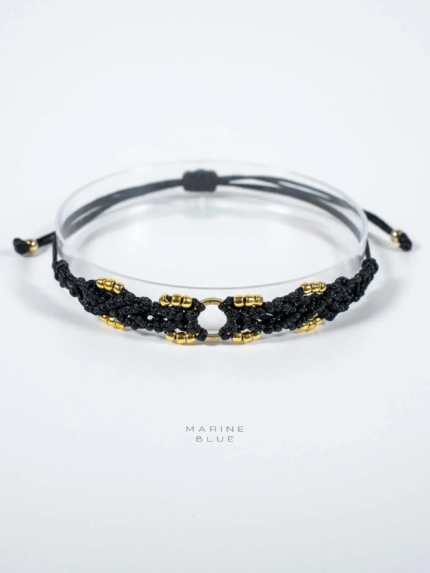 Jardin Flower Circle Handmade Bracelet Nocturnal Black - Wholesale Beaded Bracelet | Handmade Jewelry