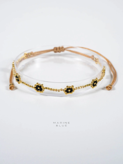 Solo Cells Tied Handmade Bracelet Nocturnal Black - Wholesale Beaded Bracelet | Handmade Jewelry