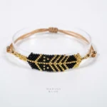Solo Feather Handmade Bracelet Nocturnal Black - Wholesale Beaded Bracelet | Handmade Jewelry