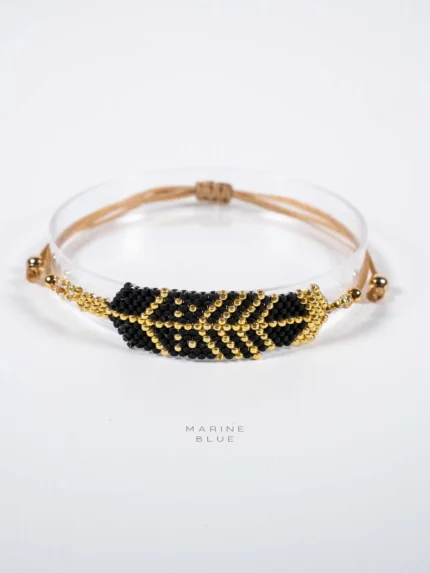 Solo Feather Handmade Bracelet Nocturnal Black - Wholesale Beaded Bracelet | Handmade Jewelry