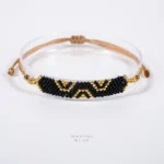 Solo Long Triple Evil Eye Handmade Bracelet Nocturnal Black - Wholesale Beaded Bracelet | Handmade Jewelry