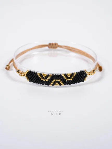 Solo Long Triple Evil Eye Handmade Bracelet Nocturnal Black - Wholesale Beaded Bracelet | Handmade Jewelry