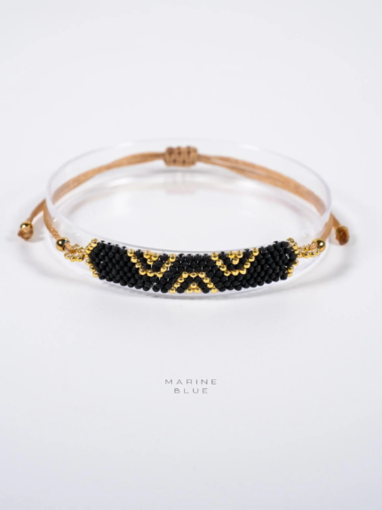 Solo Long Triple Evil Eye Handmade Bracelet Nocturnal Black - Wholesale Beaded Bracelet | Handmade Jewelry