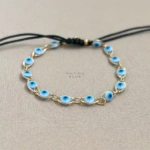 14 Steps Evil Eye Charm Bracelet Nocturnal Black - Wholesale Charm Bracelet | Handmade Jewelry