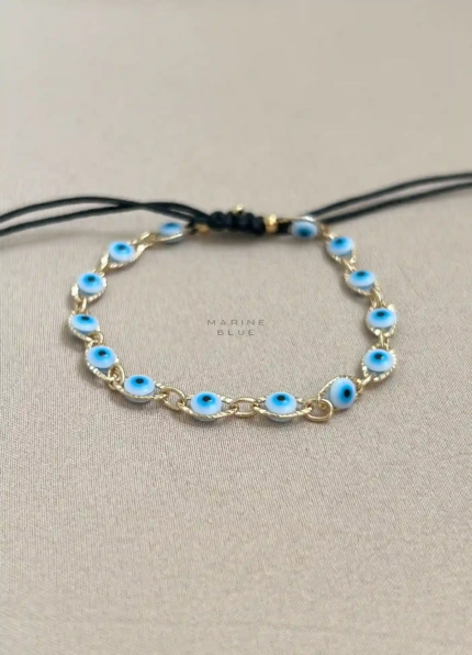 14 Steps Evil Eye Charm Bracelet Nocturnal Black - Wholesale Charm Bracelet | Handmade Jewelry