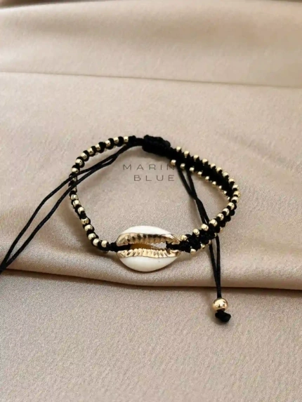 Cowrie Handmade Bracelet Nocturnal Black - Wholesale Charm Bracelet | Handmade Jewelry