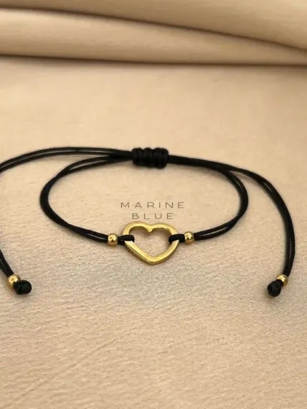 Edge Heart Handmade Bracelet Nocturnal Black - Wholesale Charm Bracelet | Handmade Jewelry