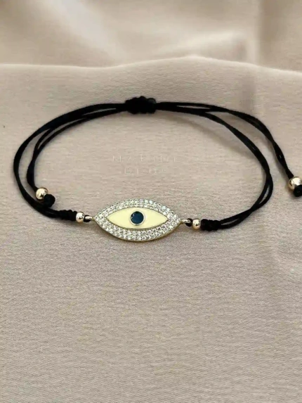 Enamel Eye Handmade Bracelet Nocturnal Black - Wholesale Charm Bracelet | Handmade Jewelry