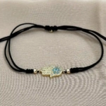 Fatima's Hand Small Handmade Bracelet Nocturnal Black - Wholesale Charm Bracelet | Handmade Jewelry
