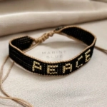 Solo 7 Peace Handmade Bracelet Nocturnal Black - Wholesale Beaded Bracelet | Handmade Jewelry