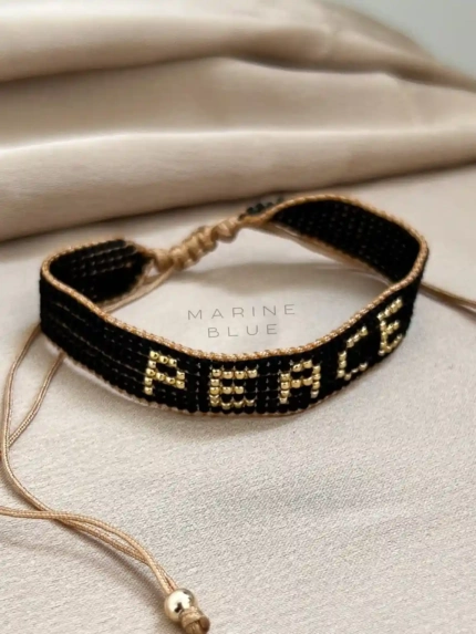Solo 7 Peace Handmade Bracelet Nocturnal Black - Wholesale Beaded Bracelet | Handmade Jewelry