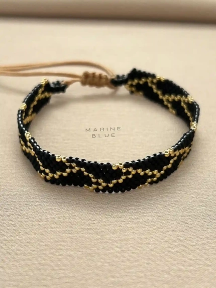 Solo 8 Snake Handmade Bracelet Nocturnal Black - Wholesale Beaded Bracelet | Handmade Jewelry