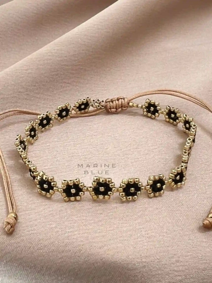 Solo Cells Long Handmade Bracelet Nocturnal Black - Wholesale Beaded Bracelet | Handmade Jewelry