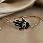 Solo Fatima’s Hand Handmade Bracelet Nocturnal Black - Wholesale Beaded Bracelet | Handmade Jewelry