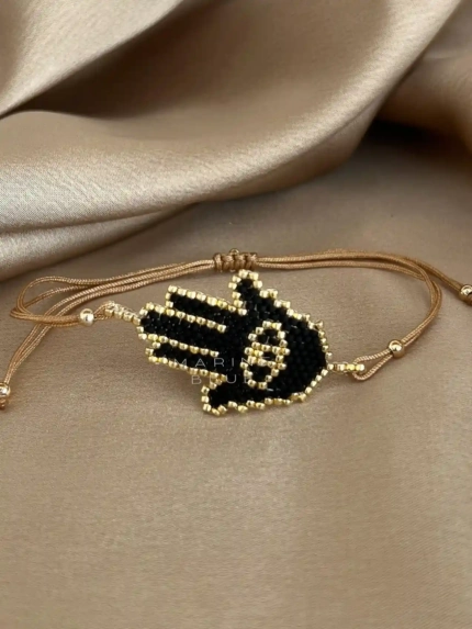 Solo Fatima’s Hand Handmade Bracelet Nocturnal Black - Wholesale Beaded Bracelet | Handmade Jewelry