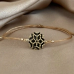 Solo Flower Star Handmade Bracelet Nocturnal Black - Wholesale Beaded Bracelet | Handmade Jewelry