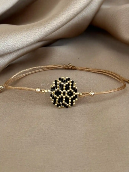 Solo Flower Star Handmade Bracelet Nocturnal Black - Wholesale Beaded Bracelet | Handmade Jewelry