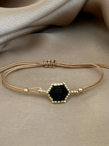 Solo Hex Handmade Bracelet Nocturnal Black - Wholesale Beaded Bracelet | Handmade Jewelry