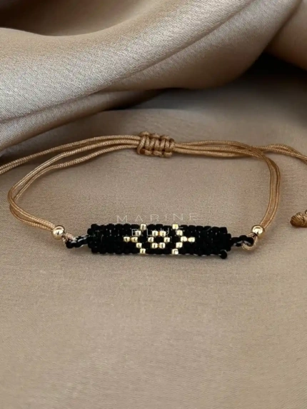 Solo Long Evil Eye Handmade Bracelet Nocturnal Black - Wholesale Beaded Bracelet | Handmade Jewelry
