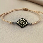 Solo Tile Evil Eye Handmade Bracelet Nocturnal Black - Wholesale Beaded Bracelet | Handmade Jewelry