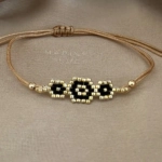 Solo Triple Evil Eye Handmade Bracelet Nocturnal Black - Wholesale Beaded Bracelet | Handmade Jewelry