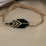 Solo V Leaf Handmade Bracelet Nocturnal Black - Wholesale Beaded Bracelet | Handmade Jewelry