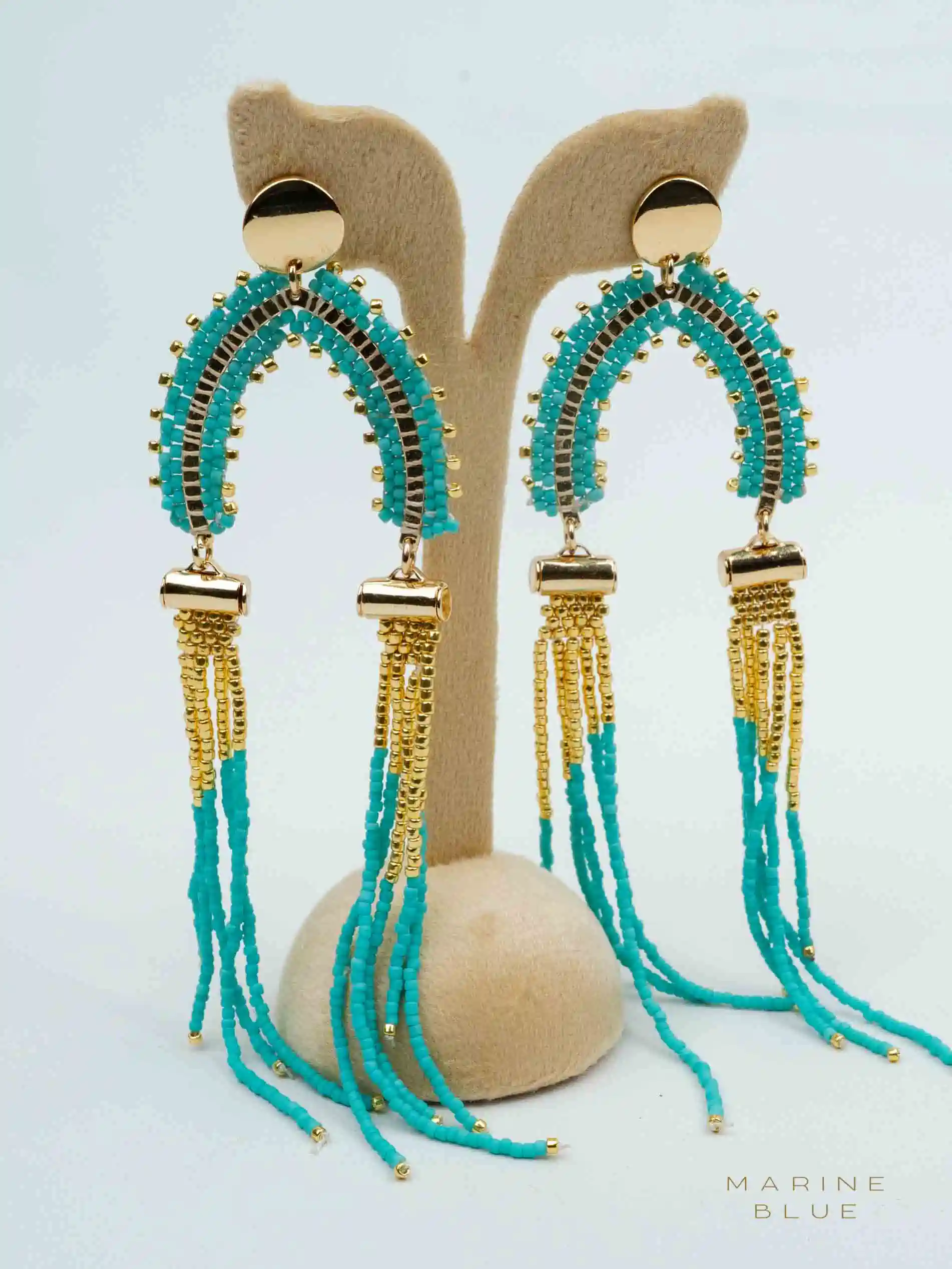 web_solo_arch_arctic_rust Solo Arch Beaded Earrings | Stainless Steel Earrings - Imagen 1