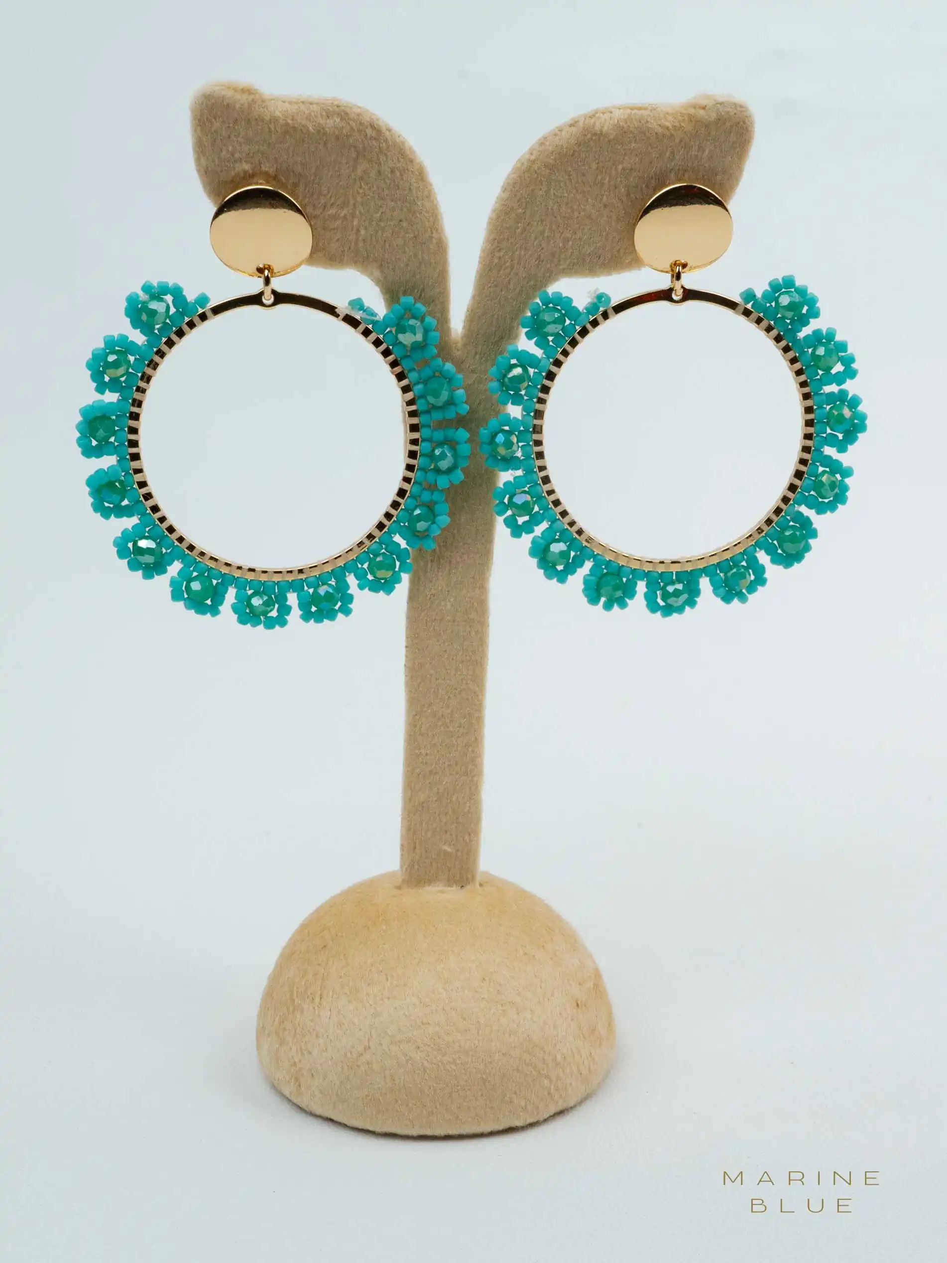 web_solo_blossom_arctic_rust Solo Blossom Beaded Earrings | Stainless Steel Earrings - Imagen 1
