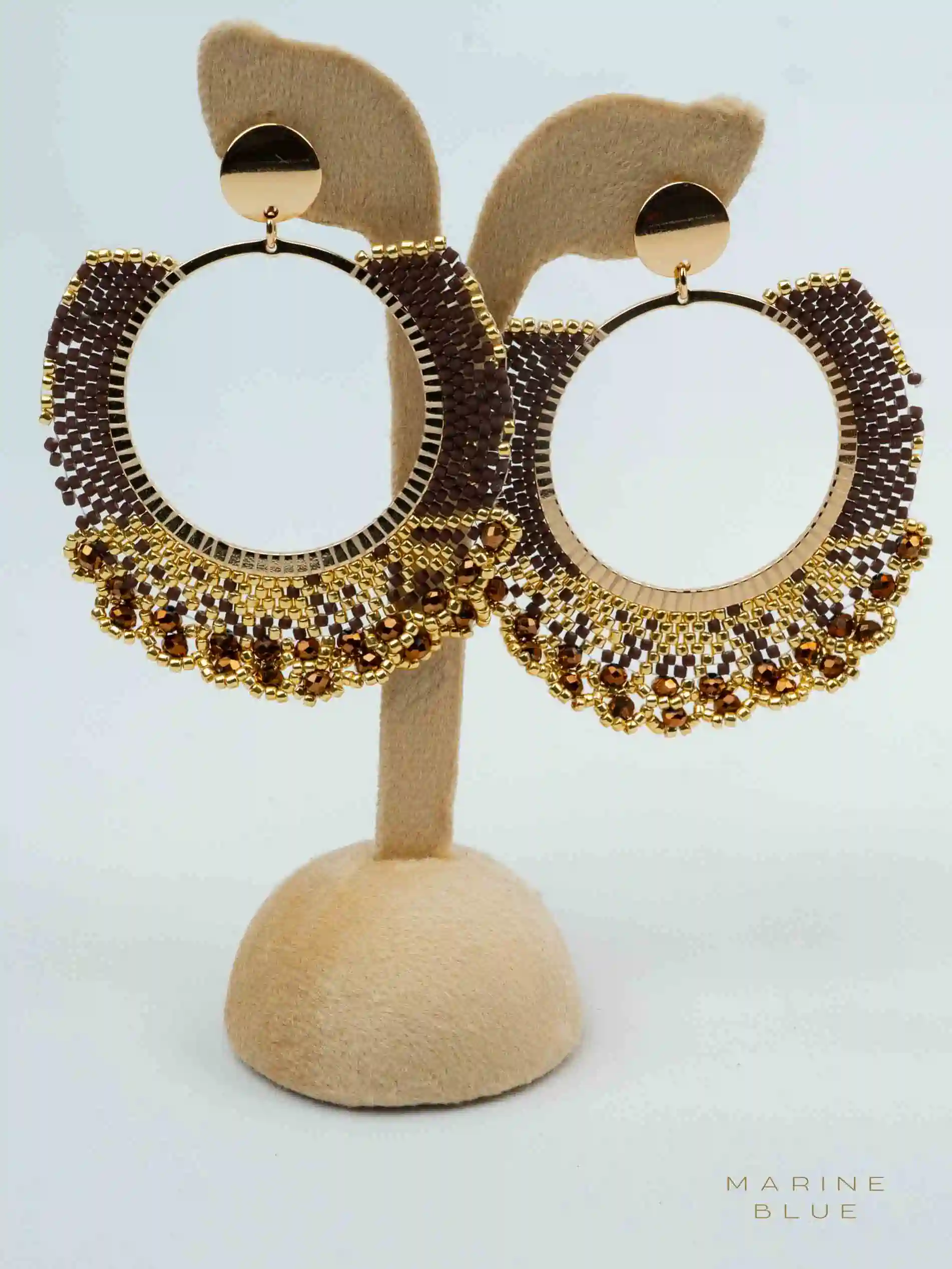 web_solo_cape_cinnamon_latte Solo Cape Beaded Earrings | Stainless Steel Earrings - Image 1