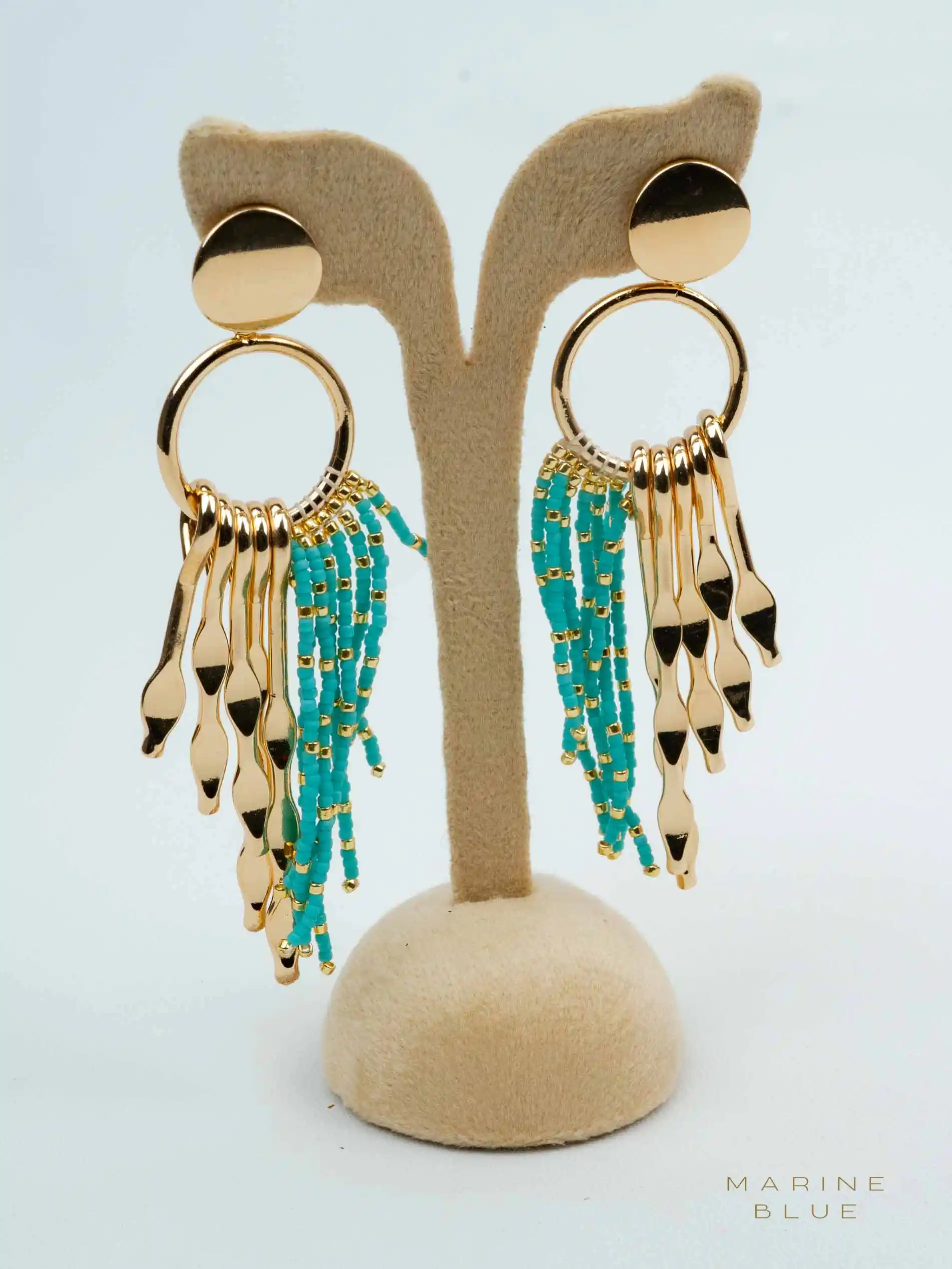 web_solo_eclipse_arctic_rust Solo Eclipse Beaded Earrings | Stainless Steel Earrings - Imagen 1