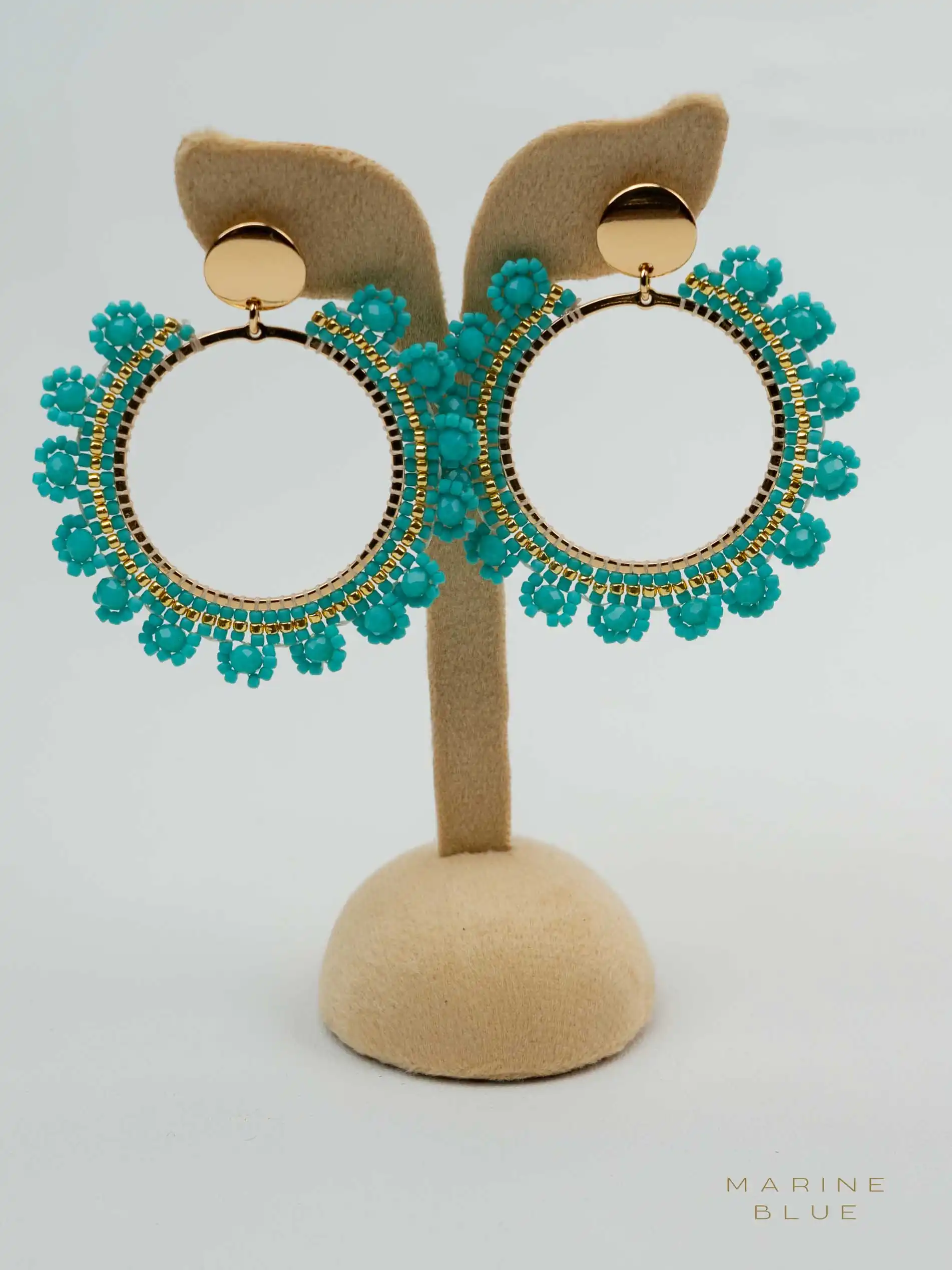web_solo_halo_arctic_rust Solo Halo Beaded Earrings | Stainless Steel Earrings - Imagen 1
