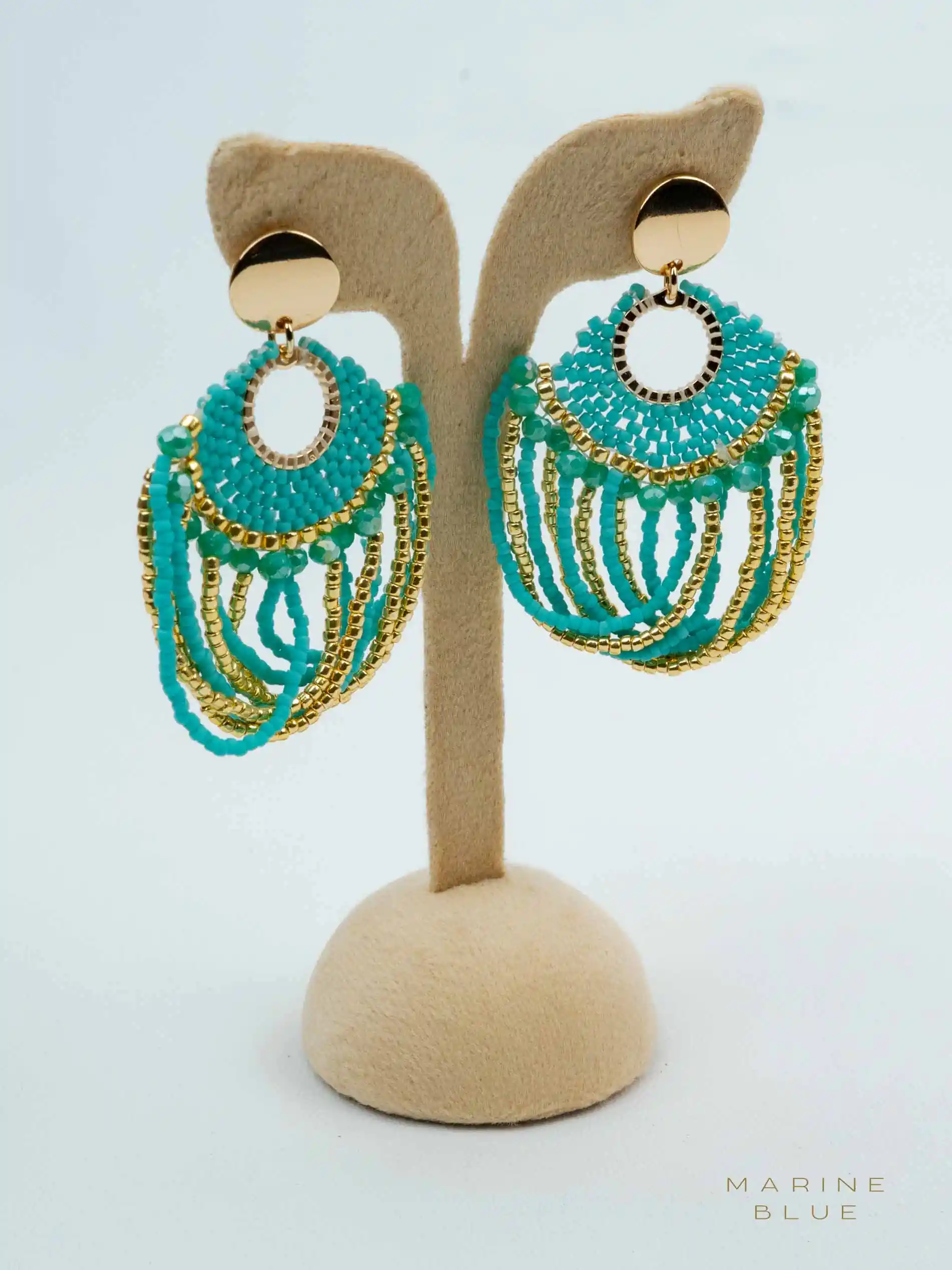 web_solo_loom_arctic_rust Solo Loom Beaded Earrings | Stainless Steel Earrings - Imagen 1