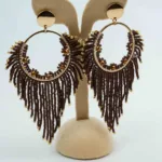 Solo Peacock Beaded Earrings | Stainless Steel Earrings