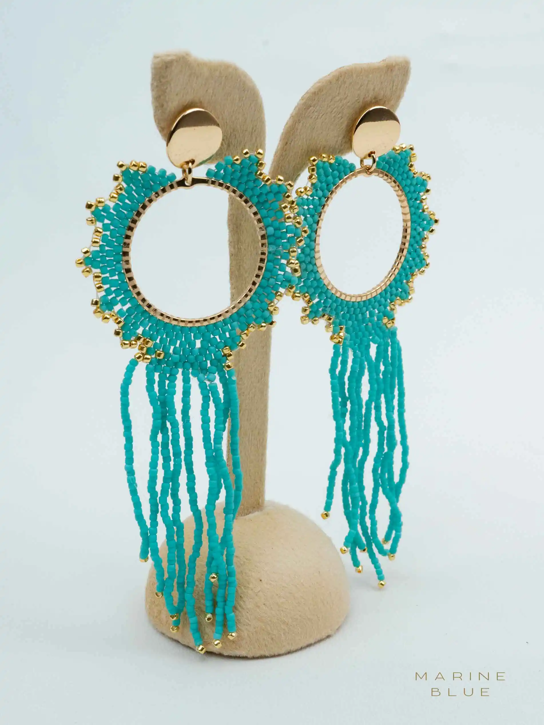web_solo_rain_arctic_rust Solo Rain Beaded Earrings | Stainless Steel Earrings - Imagen 1