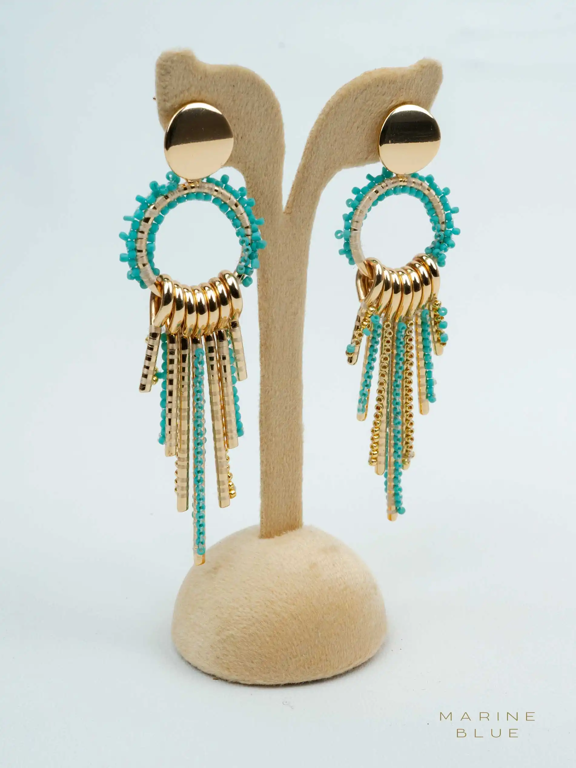 web_solo_shahmaran_arctic_rust Solo Shahmaran Beaded Earrings | Stainless Steel Earrings - Imagen 1