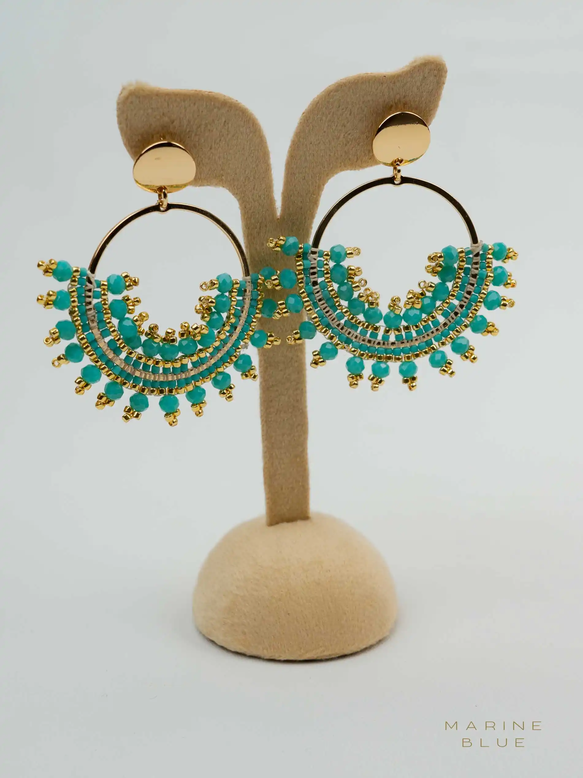 web_solo_sunburst_arctic_rust Solo Sunburst Beaded Earrings | Stainless Steel Earrings - Imagen 1