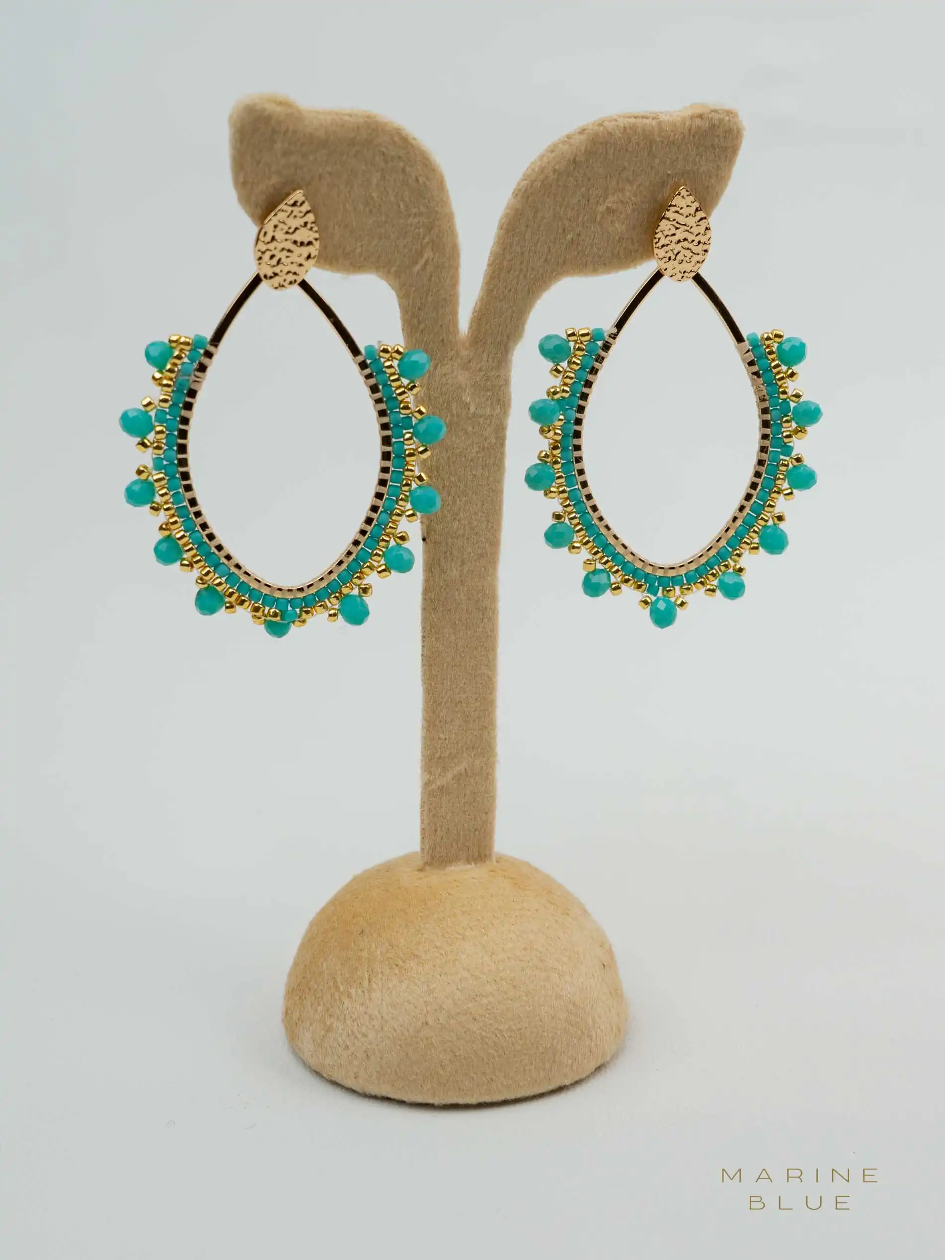 web_solo_teardrop_arctic_rust Solo Teardrop Beaded Earrings | Stainless Steel Earrings - Image 1