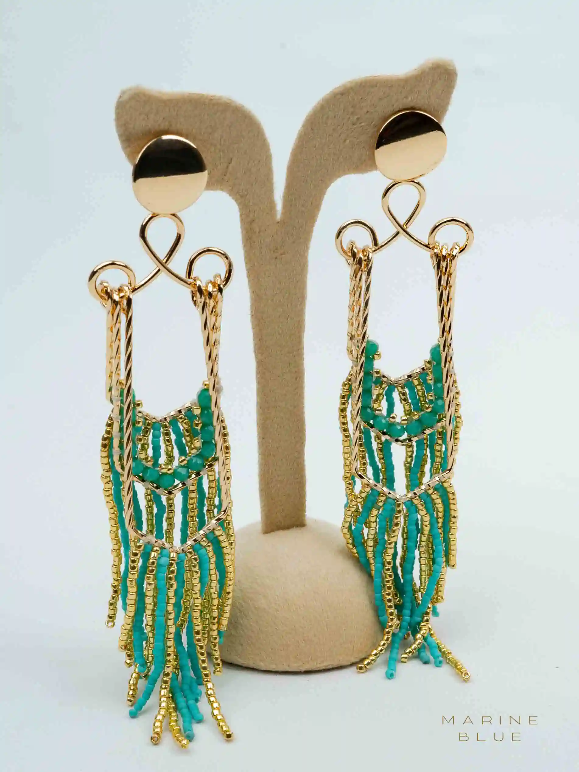 web_solo_wishbone_arctic_rust Solo Wishbone Beaded Earrings | Stainless Steel Earrings - Image 1